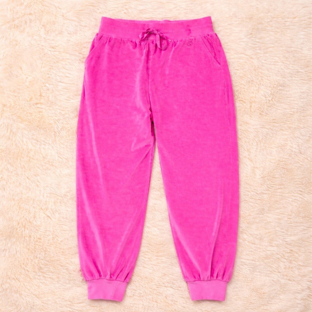 Victoria's Secret Velour Jogger Sweatpant Hot Pink Women S Y2K Barbiecore Lounge - Picture 2 of 6